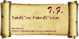 Takács Fabrícius névjegykártya