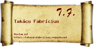 Takács Fabrícius névjegykártya