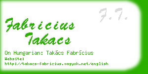 fabricius takacs business card