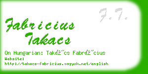 fabricius takacs business card